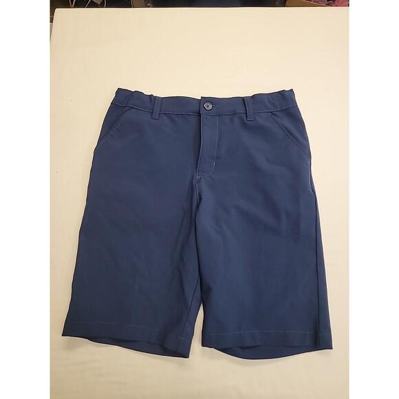 Wonder Nation Boys Navy Blue Uniform Shorts 14 Poly Spandex Adjustable Waist - Picture 1 of 7
